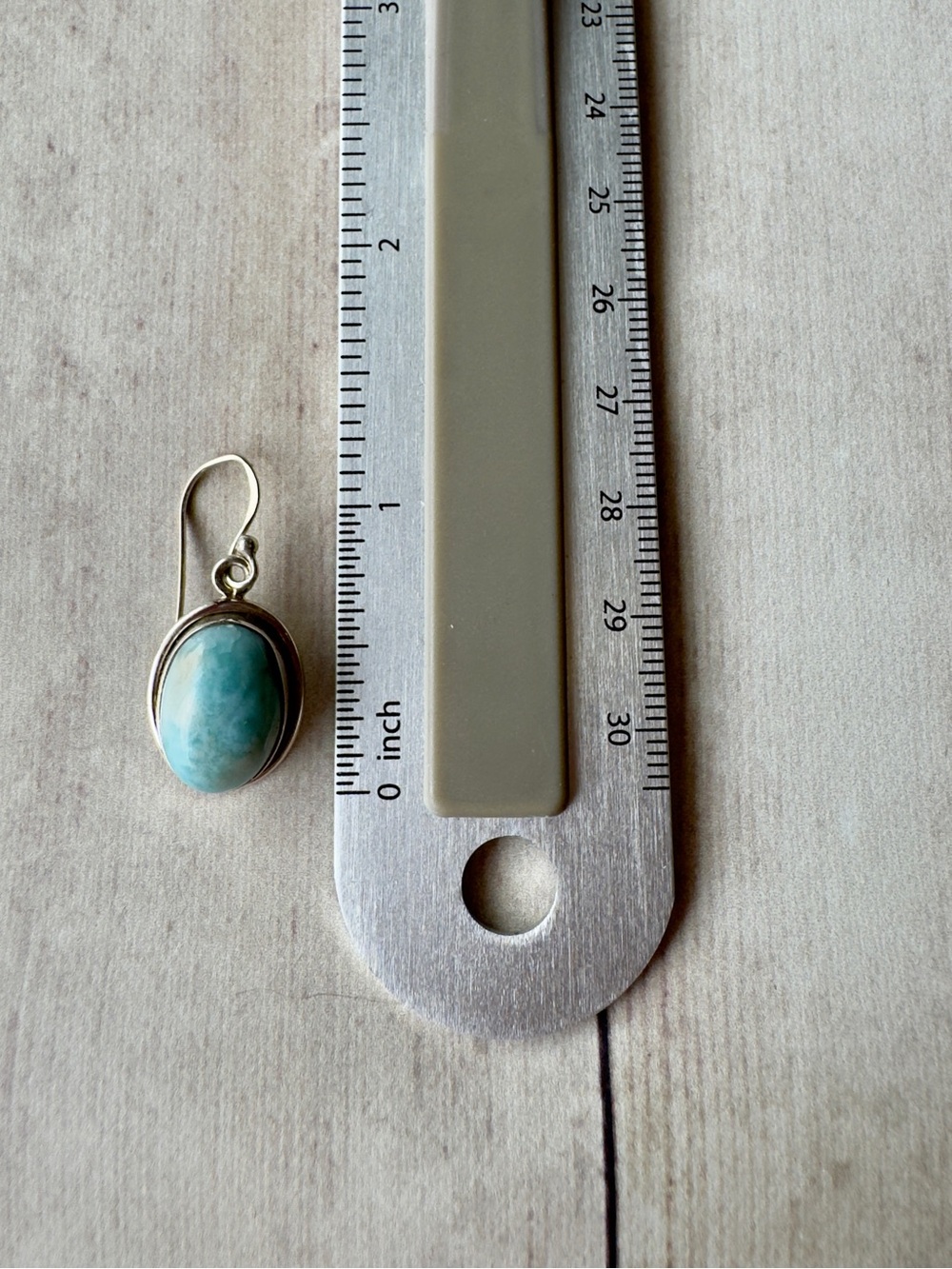 Sterling Silver Larimar Oval Earrings - Picture 2 of 3
